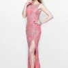 Primavera Couture - Floral Embellished Bateau Illusion Sheath Gown 1808 2 Primavera Couture - Floral Embellished Bateau Illusion Sheath Gown 1808