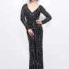 Primavera Couture - Foliage Beadwork V-Neck Sheath Gown 1728 2 Primavera Couture - Foliage Beadwork V-Neck Sheath Gown 1728