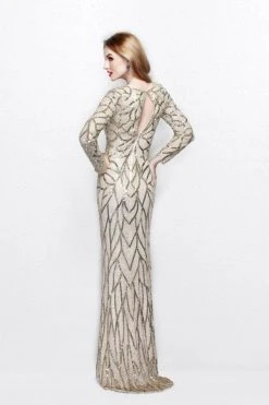 Formal Gowns Primavera Couture - Long Sleeves Sequined Gown 1743 9 Formal Gowns Primavera Couture - Long Sleeves Sequined Gown 1743