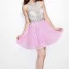 Primavera Couture - Sequined Halter Neck Short A-line Dress 1625 Cocktail Dresses 1 Primavera Couture - Sequined Halter Neck Short A-line Dress 1625 Cocktail Dresses