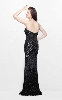 Primavera Couture - Sequined Sweetheart Long Sheath Gown 1527
