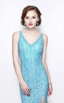 Primavera Couture - Sleeveless V-Neck Long Dress With Slit 1858 Formal Gowns 12 Primavera Couture - Sleeveless V-Neck Long Dress With Slit 1858 Formal Gowns