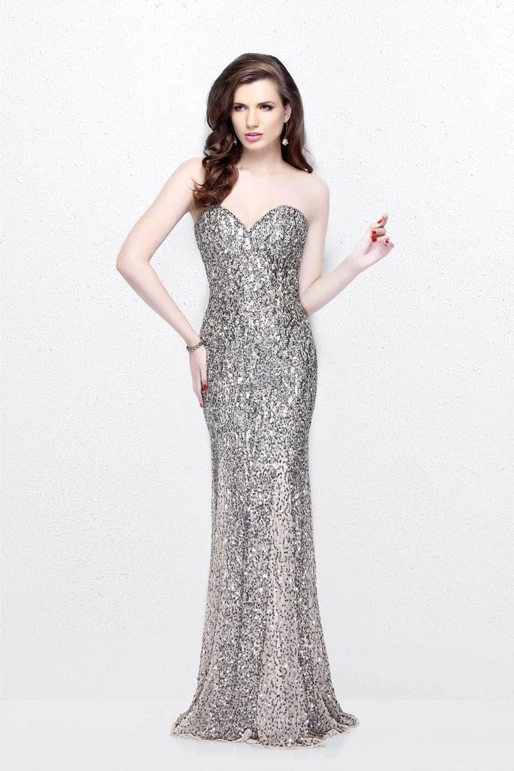 Primavera Couture - Statuesque Sequined Strapless Sweetheart Sheath Gown 1838 3 Primavera Couture - Statuesque Sequined Strapless Sweetheart Sheath Gown 1838