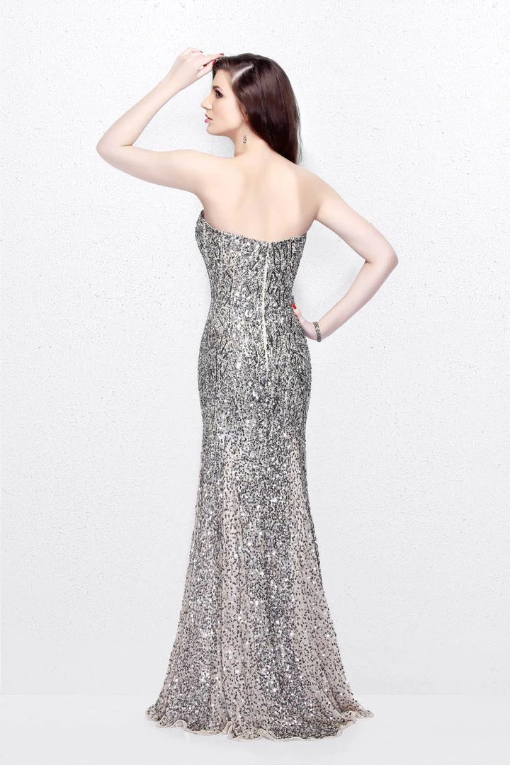 Primavera Couture - Statuesque Sequined Strapless Sweetheart Sheath Gown 1838 4 Primavera Couture - Statuesque Sequined Strapless Sweetheart Sheath Gown 1838