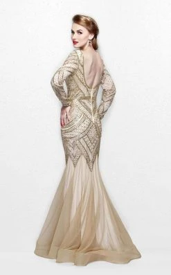 Primavera Couture - Stunning Beaded Long Sleeve Mermaid Gown 1725 9 Primavera Couture - Stunning Beaded Long Sleeve Mermaid Gown 1725
