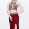 Primavera Couture - Two Piece Halter Long Dress With Slit 1863