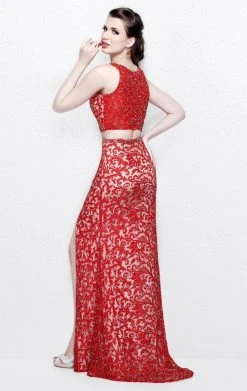 Primavera Couture - Two Piece Sequined Long Dress With Slit 1855 12 Primavera Couture - Two Piece Sequined Long Dress With Slit 1855