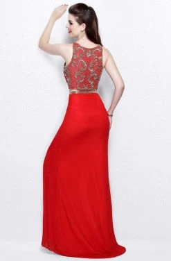 Primavera Couture - Two Piece Sleeveless Long Gown With Slit 1846 Formal Gowns