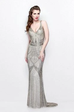 Primavera Couture - V-Neck Beaded Long Dress 1723 Formal Gowns