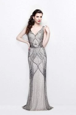 Primavera Couture - V-Neck Beaded Long Dress 1723 Formal Gowns