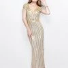 Primavera Couture - V-Neck Sequined Evening Gown 1709 2 Primavera Couture - V-Neck Sequined Evening Gown 1709