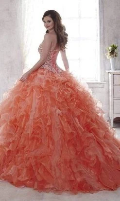 Quinceanera Collection - 26805 Strapless Beaded Ballgown With Train Plus Size Dresses