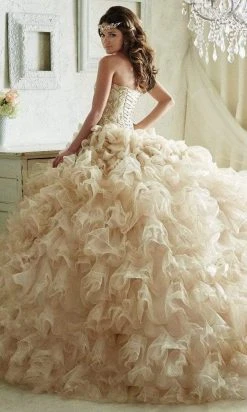 Plus Size Dresses Quinceanera Collection - 26816 Beaded Strapless Tulle Ballgown