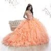 Long Dresses Quinceanera Collection - 26872 Beaded Strapless Ruffled Ballgown