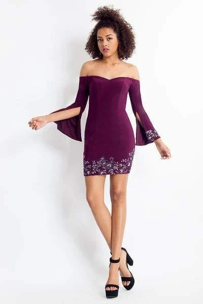 Rachel Allan - 4681 Off-Shoulder Bell Sleeves Dress 3 Rachel Allan - 4681 Off-Shoulder Bell Sleeves Dress