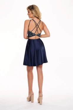 Cocktail Dresses Rachel Allan - 4693 Beaded Halter Stretch Satin A-line Dress 8 Cocktail Dresses Rachel Allan - 4693 Beaded Halter Stretch Satin A-line Dress