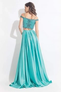 Rachel Allan - 6020 Beaded V-neck A-line Dress 11 Rachel Allan - 6020 Beaded V-neck A-line Dress