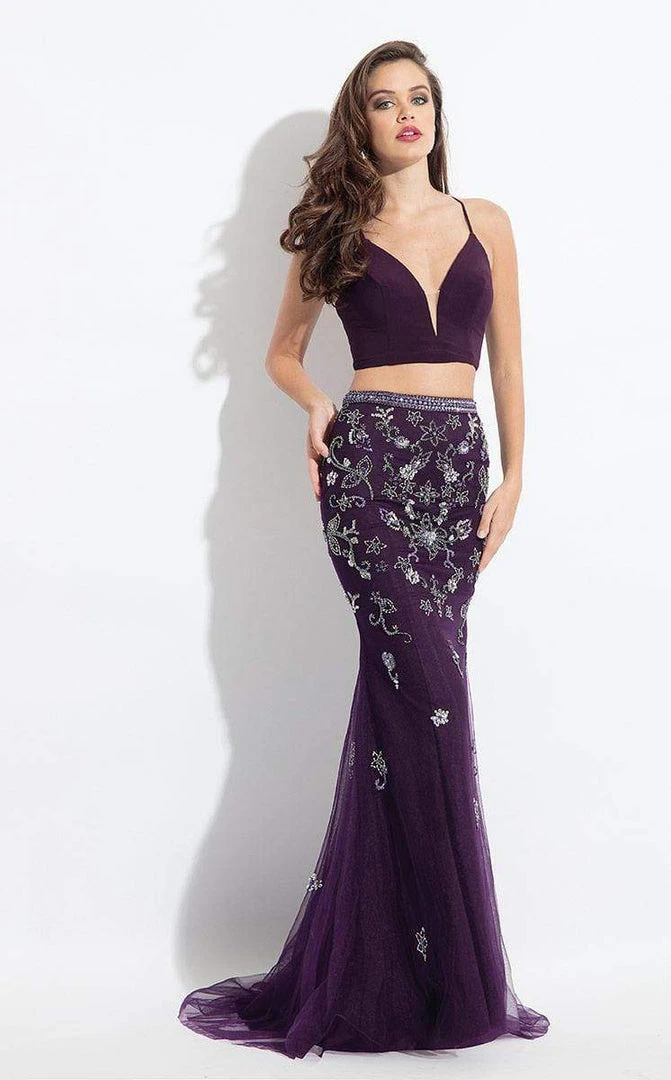 Formal Gowns Rachel Allan - 6042 Floral Beaded Trumpet Dress 4 Formal Gowns Rachel Allan - 6042 Floral Beaded Trumpet Dress