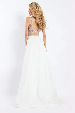 Formal Gowns Rachel Allan - 6051 Beaded Sheer High Halter A-line Dress 9 Formal Gowns Rachel Allan - 6051 Beaded Sheer High Halter A-line Dress