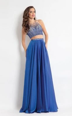 Formal Gowns Rachel Allan - 6060 Embellished Illusion Halter A-line Dress