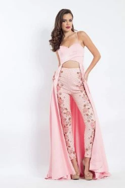 Rachel Allan - 6062 Sweetheart Beaded Jumpsuit With Skirt Overlay Plus Size Dresses