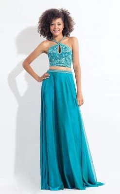 Rachel Allan - 6063 Beaded Halter A-line Dress Formal Gowns 14 Rachel Allan - 6063 Beaded Halter A-line Dress Formal Gowns