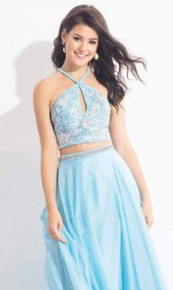 Rachel Allan - 6063 Beaded Halter A-line Dress Formal Gowns 11 Rachel Allan - 6063 Beaded Halter A-line Dress Formal Gowns