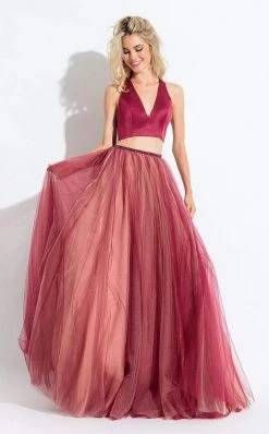 Formal Gowns Rachel Allan - 6065 Two Piece Plunging V Neck Gown