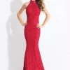 Rachel Allan - 6067 Beaded High Halter Trumpet Dress Formal Gowns 1 Rachel Allan - 6067 Beaded High Halter Trumpet Dress Formal Gowns