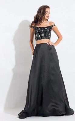 Formal Gowns Rachel Allan - 6081 Two Piece Beaded Mikado Dress