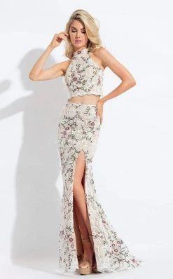 Rachel Allan - 6091 Two Piece Floral Appliqued Dress
