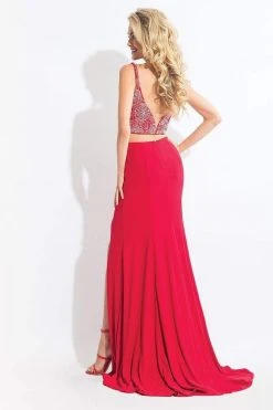 Rachel Allan - 6100 Two-Piece Floral Crystalline Sheath Gown