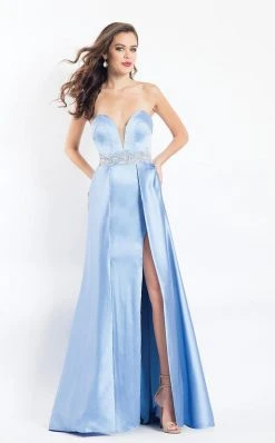 Formal Gowns Rachel Allan - 6115 Plunging Sweetheart Appliqued Overlay Gown