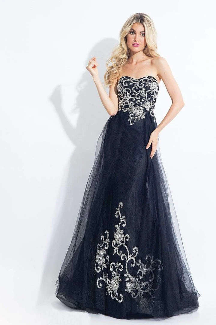 Rachel Allan - 6125 Strapless Embellished Lace Overlay Gown 3 Rachel Allan - 6125 Strapless Embellished Lace Overlay Gown