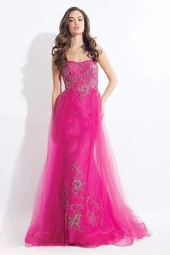 Rachel Allan - 6125 Strapless Embellished Lace Overlay Gown 5 Rachel Allan - 6125 Strapless Embellished Lace Overlay Gown