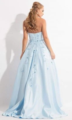 Rachel Allan - 6142 Strapless Blossom Applique High Low Gown 9 Rachel Allan - 6142 Strapless Blossom Applique High Low Gown