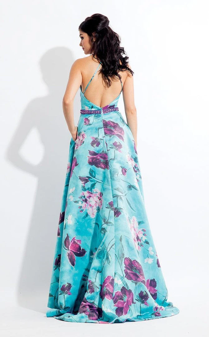 Rachel Allan - 6169 Thin Straps Floral Print Gown Formal Gowns 4 Rachel Allan - 6169 Thin Straps Floral Print Gown Formal Gowns