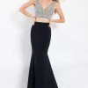 Rachel Allan - 6171 Embellished Deep V-neck Sheath Dress Formal Gowns 2 Rachel Allan - 6171 Embellished Deep V-neck Sheath Dress Formal Gowns