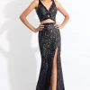 Formal Gowns Rachel Allan - 6175 Two Piece Lace V-Neck Gown