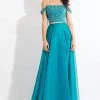 Rachel Allan - 6184 Beaded Off-Shoulder Chiffon A-line Dress Formal Gowns 1 Rachel Allan - 6184 Beaded Off-Shoulder Chiffon A-line Dress Formal Gowns