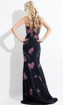 Formal Gowns Rachel Allan - 6203 Strapless Floral Ornate Sheath Gown