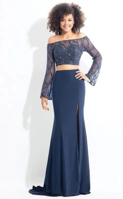 Rachel Allan - 6204 Embellished Off-Shoulder Two Piece Gown