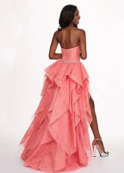 Formal Gowns Rachel Allan - 6406 2-Piece Style Lace And Tulle High-Low Gown