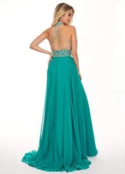 Rachel Allan - 6421 Rhinestone Ornate Collared Sweetheart Chiffon Gown 16 Rachel Allan - 6421 Rhinestone Ornate Collared Sweetheart Chiffon Gown