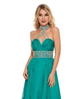 Rachel Allan - 6421 Rhinestone Ornate Collared Sweetheart Chiffon Gown 17 Rachel Allan - 6421 Rhinestone Ornate Collared Sweetheart Chiffon Gown