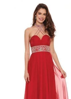 Rachel Allan - 6421 Rhinestone Ornate Collared Sweetheart Chiffon Gown 20 Rachel Allan - 6421 Rhinestone Ornate Collared Sweetheart Chiffon Gown