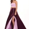 Rachel Allan - 6422 Two Piece Matte Satin A-line Dress Formal Gowns
