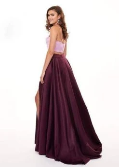 Rachel Allan - 6422 Two Piece Matte Satin A-line Dress Formal Gowns