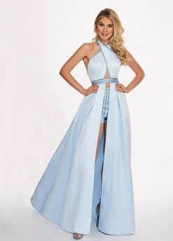 Rachel Allan - 6423 Inverted Halter Romper A-Line Gown