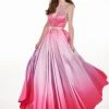 Rachel Allan - 6425 Beaded Halter Neck Ombre Mikado A-Line Gown Formal Gowns